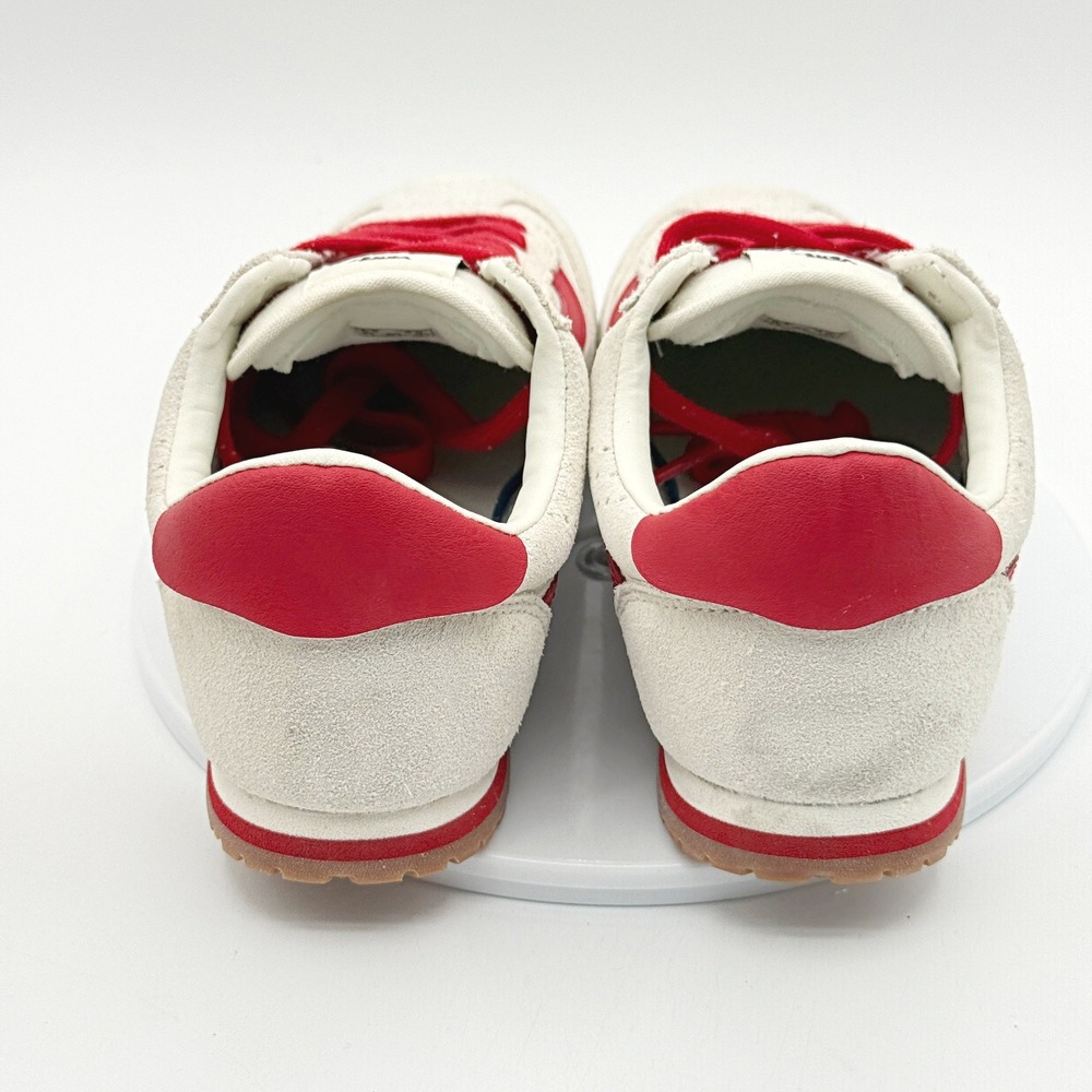 Vans Super Lowpro Size 8 Womens Suede Marshmallow/Red NEW - Picture 3 of 10